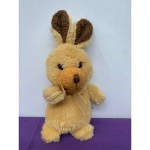 Homerbest Brown Bunny Brown Ribbon Plastic eyes 7 Inch stuffed animal plush